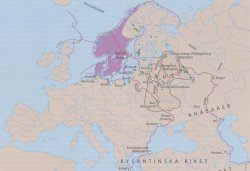 Карта распространения скандинавских женских украшений IX-X вв. (зелёная точка)