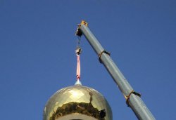 Освящение куполов и колоколов храма в Крестах 4 июля 2012 года